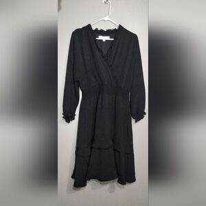 Emma & Michele Black Long Sleeve Dress